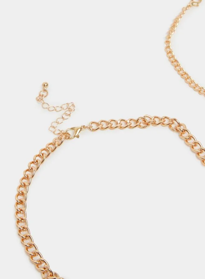 Styli Pack of 4 - Gold Layered Charm Necklace
